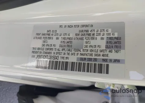 2020 Mazda Cx-5 Grand Touring из США, поврежденный, VIN JM3KFADM7L0815043